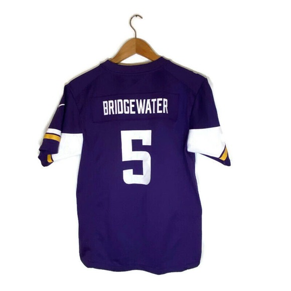 Nike NFL On Field Youth Large (14-16) Vikings Teddy Bridgewater Jersey #5 Purple - Picture 2 of 9